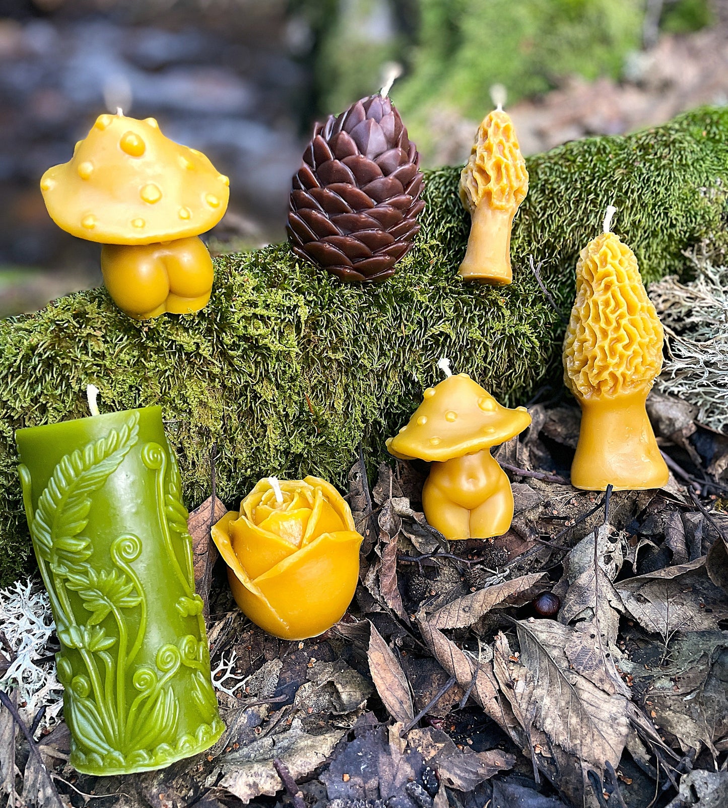 Unfurling Ferns Pillar Candle