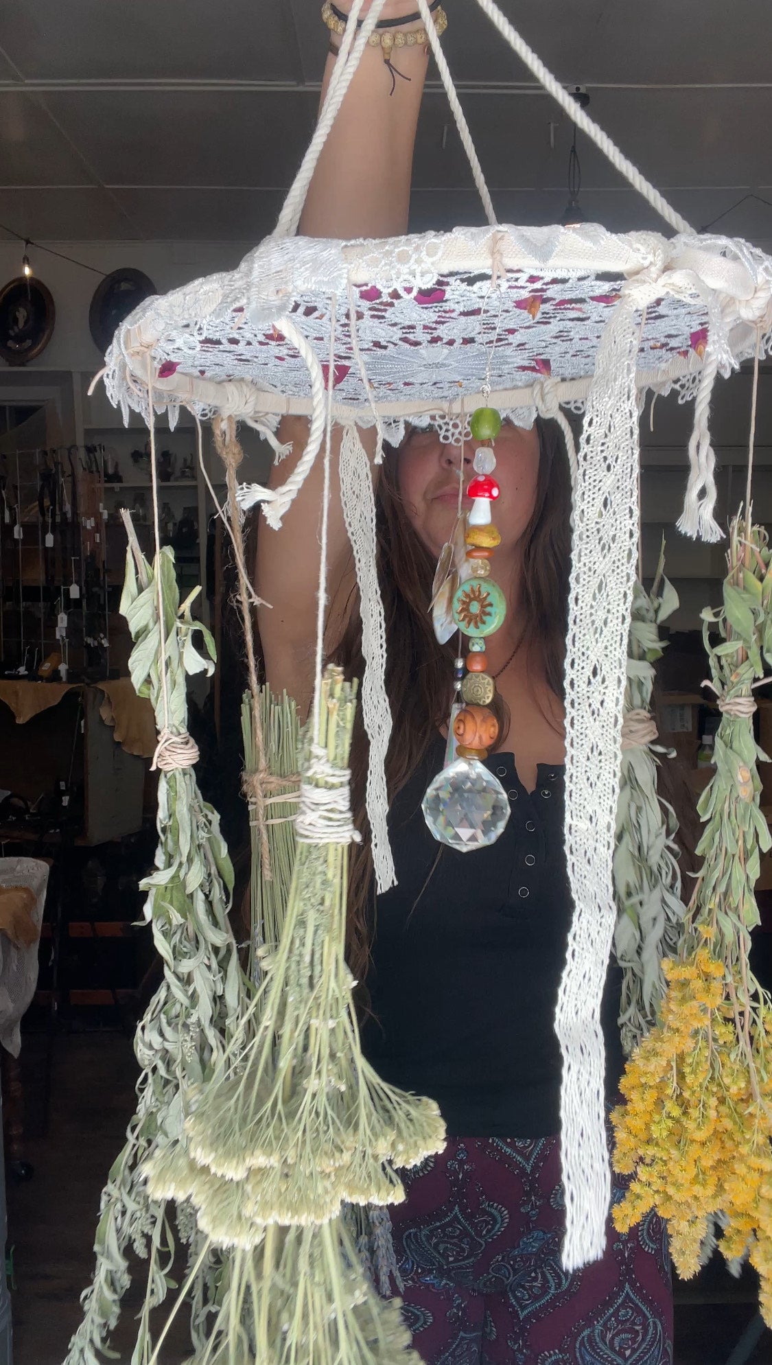 Enchanted Hanging Herb Drying Rack