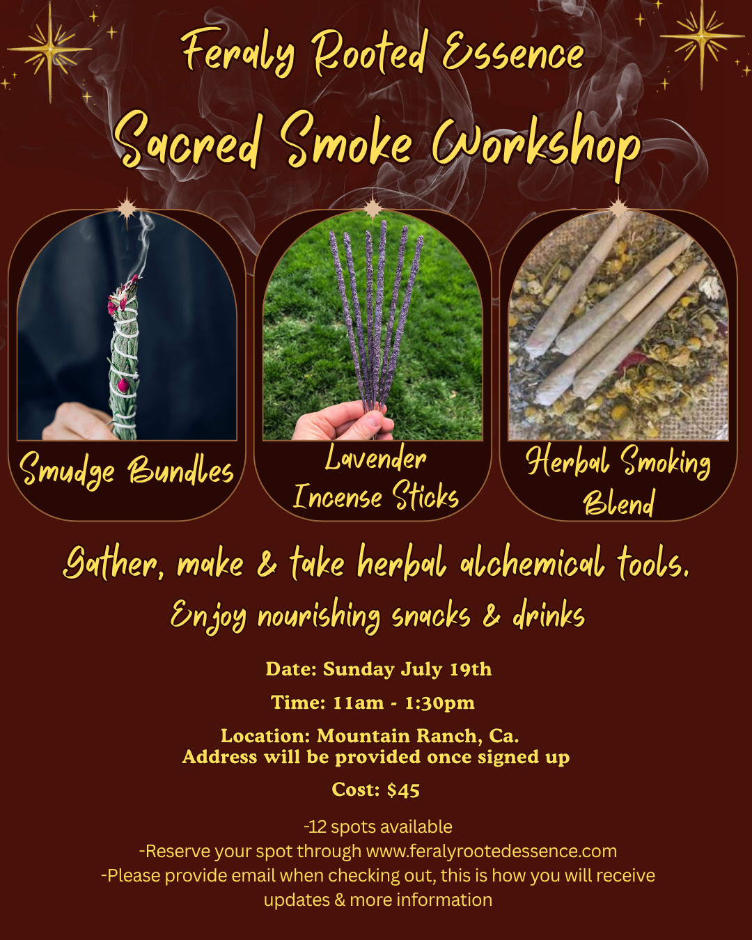 Sacred Smoke Make & Take Workshop